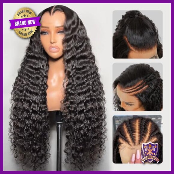 26 Inch Human Hair Water Wave 360 Glueless Lace Front Wig main image 5